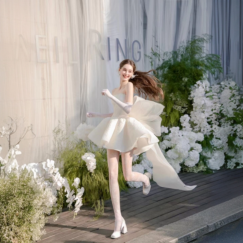 Light wedding dress, 64 high-end, niche, coming-of-age ceremony, birthday party, petite bride, going out, engagement, marriage certificate, evening dress