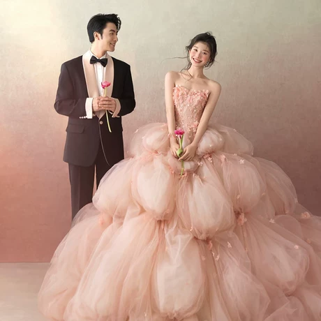 Satin light 76 wedding dress 2025 new one-shoulder petite engagement dress long-sleeved retro fishtail morning gown female bride