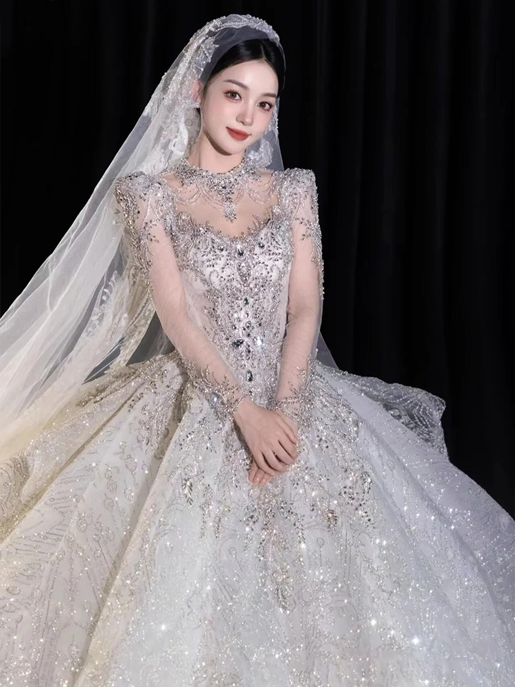 Fairy Flower 137 Light Wedding Dress, High-End Feel, 2025 New Strapless Princess-Style Colorful Rose Adult Evening Gown