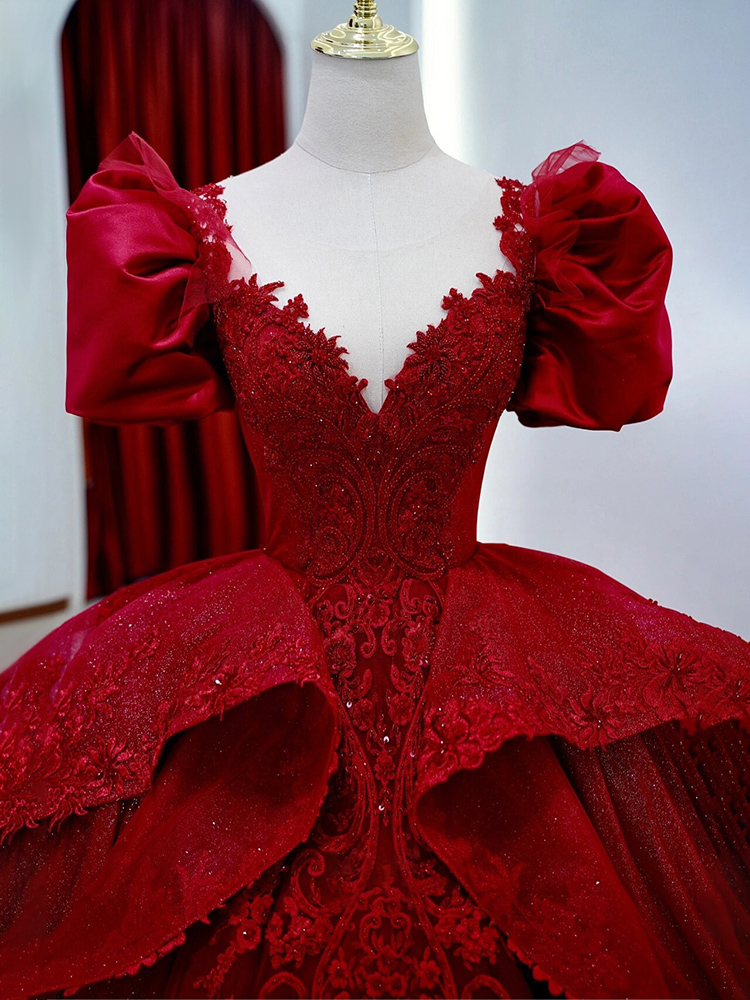 Blue Princess 139 on the Runaway Wedding Dress 2025 New Style Bride's Main Wedding Dress, Petite French Court Style, High-End Heavy Craftsmanship