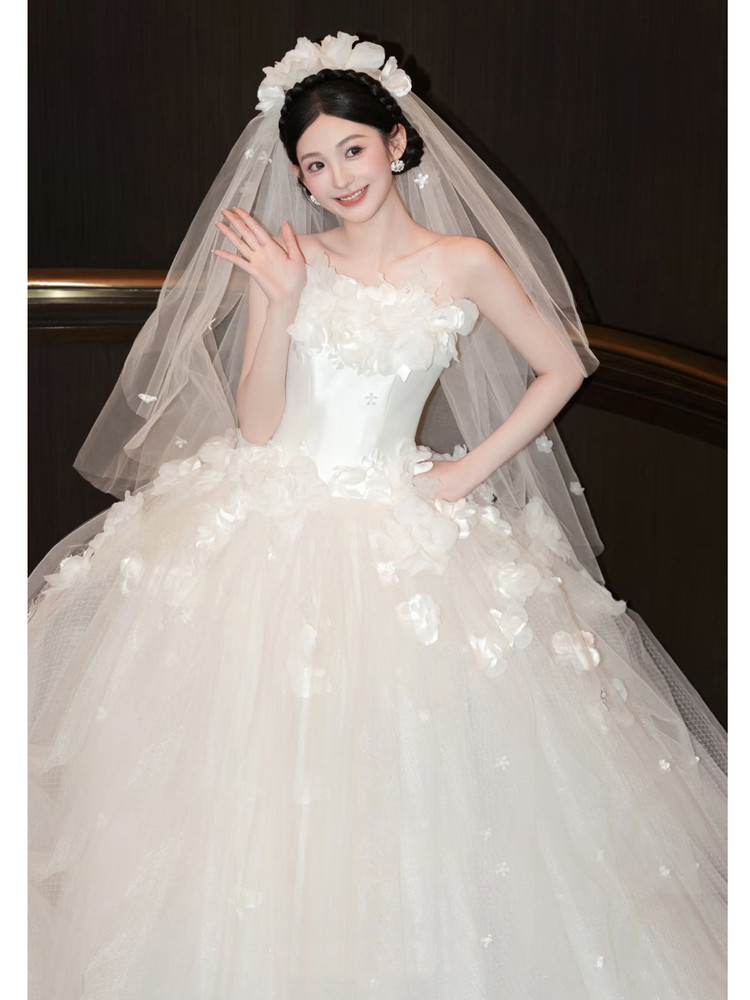 Angel's 167 wedding dress, sexy flower halter neck princess bride puffy wedding dress main dress 2026 new model 